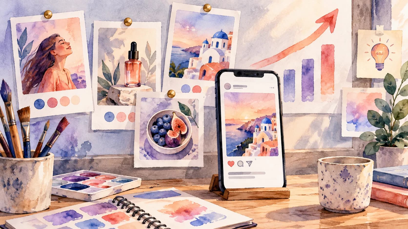 How Much Do Instagram Ads Cost? 2026 Pricing Guide watercolor illustration
