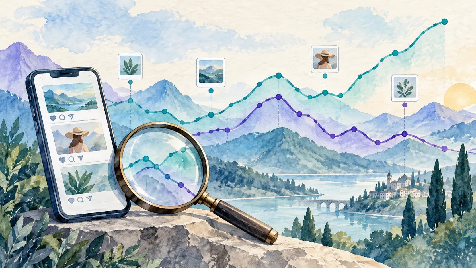 Instagram Advertising Cost Benchmarks for 2026 watercolor illustration