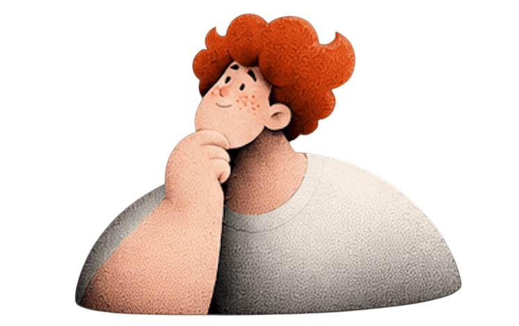 Thoughtful avatar illustration