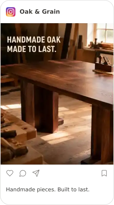 Oak & Grain: Handmade pieces. Built to last.